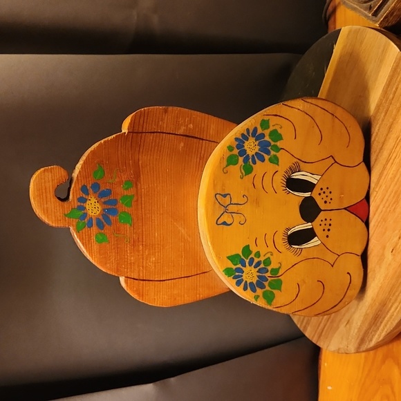 Vintage Wooden Dog Doorstop 7" x 11"Handcrafted 1990s - Picture 1 of 6